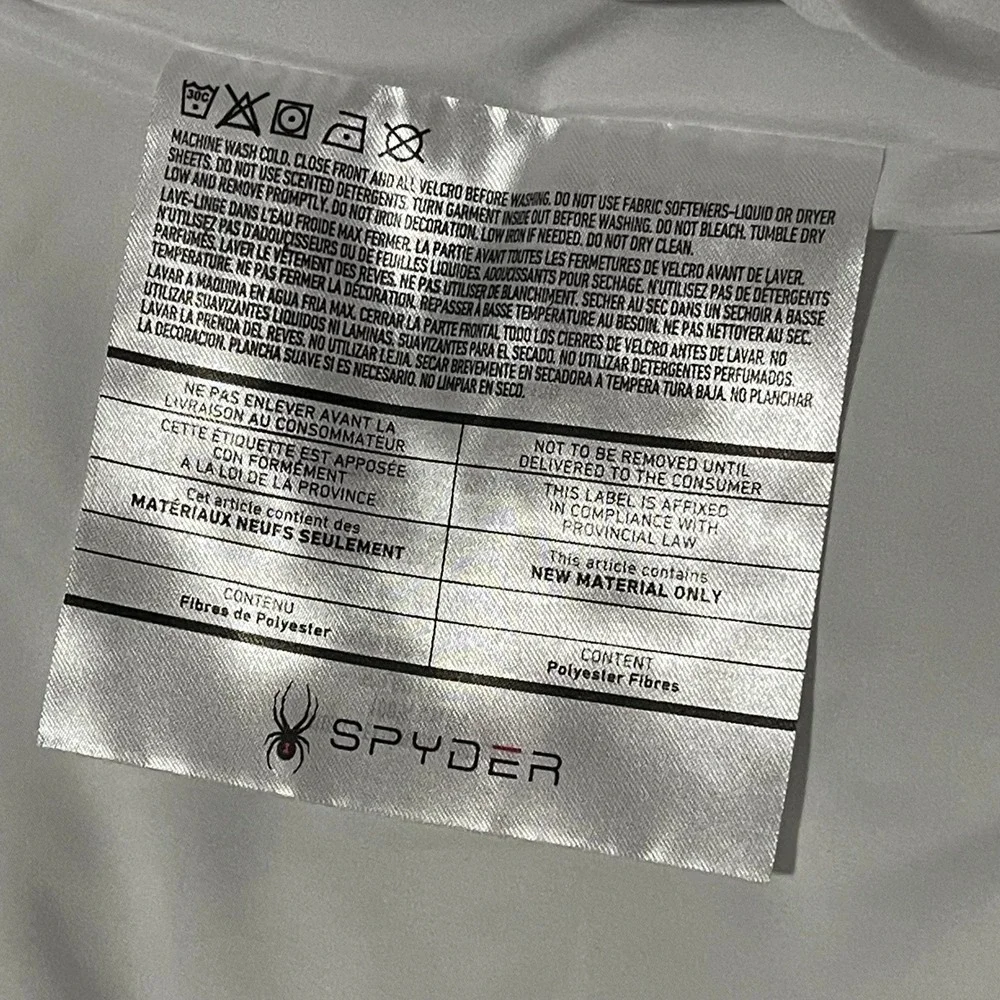 Spyder Puffer Jacket Womens Large Bright White Hooded Quilted Full Zip Ski NEW
